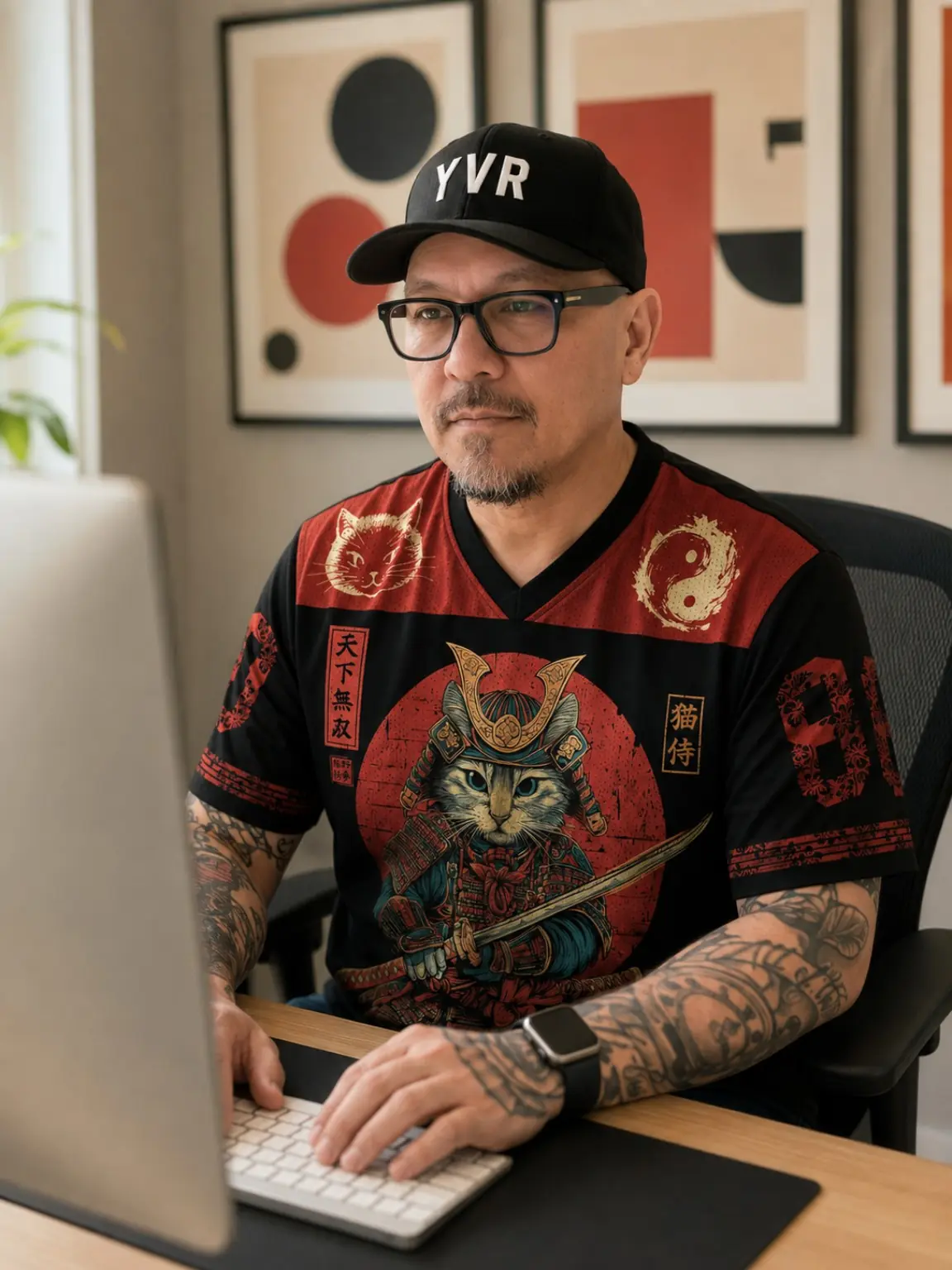 Patrick Agcaoili designing at his desk